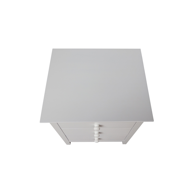 International Concepts Solid Wood Bedroom Nightstand with 3 Drawers in White