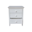 International Concepts Solid Wood Bedroom Nightstand with 3 Drawers in White