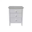 International Concepts Solid Wood Bedroom Nightstand with 3 Drawers in White