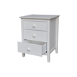 International Concepts Solid Wood Bedroom Nightstand with 3 Drawers in White