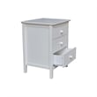 International Concepts Solid Wood Bedroom Nightstand with 3 Drawers in White