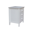 International Concepts Solid Wood Bedroom Nightstand with 3 Drawers in White