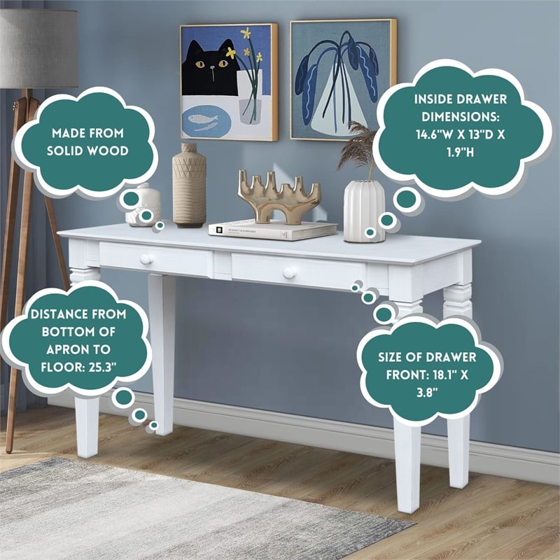 International Concepts Wood Java Console Table with 2 Drawers