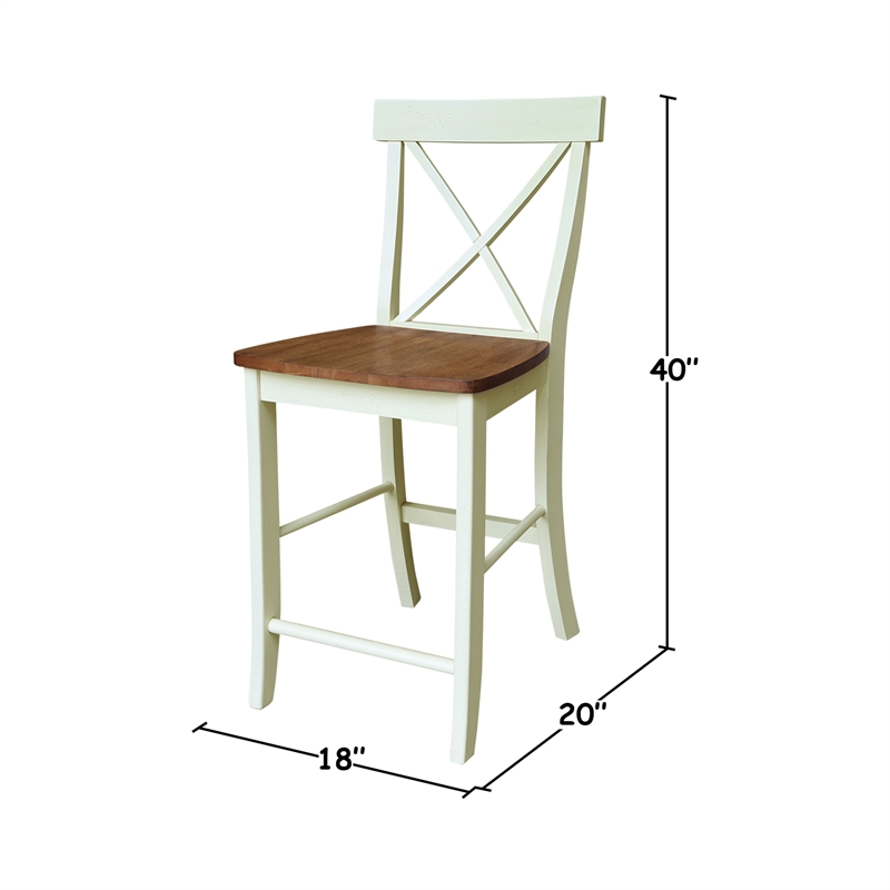 International Concepts X-Back Counter Height Dining Stool 24 Inch Seat Height