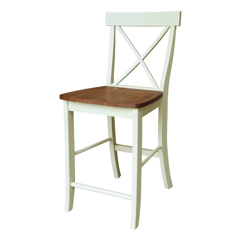 International Concepts X-Back Counter Height Dining Stool 24 Inch Seat Height