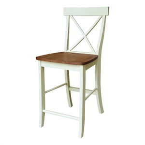 International Concepts X-Back Counter Height Dining Stool 24 Inch Seat Height