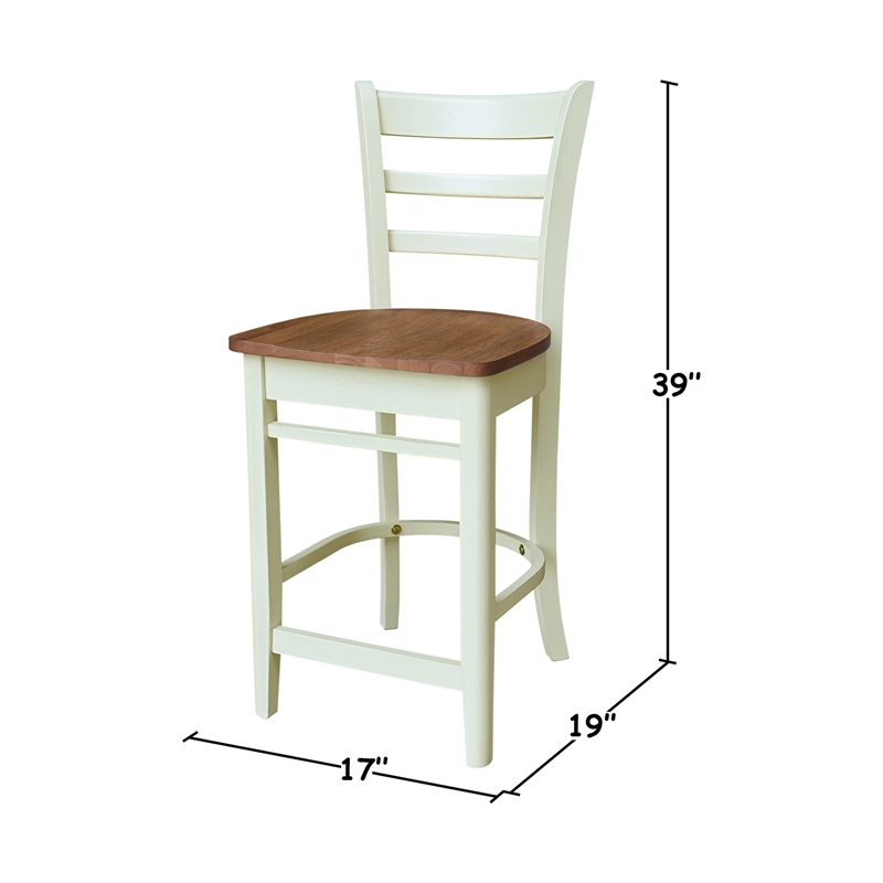 International Concepts Emily Counter Height Dining Stool 24 Inch Seat Height
