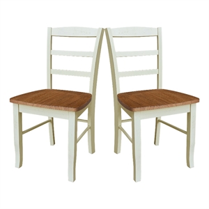 International Concepts Set of Two Madrid Dining Chairs Hickory and Shell