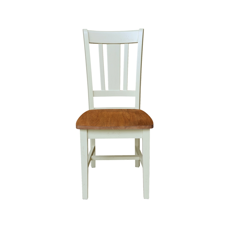 International Concepts Set of Two SplatBack Dining Chairs Hickory and Shell