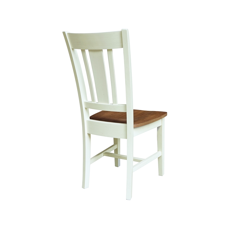 International Concepts Set of Two SplatBack Dining Chairs Hickory and Shell