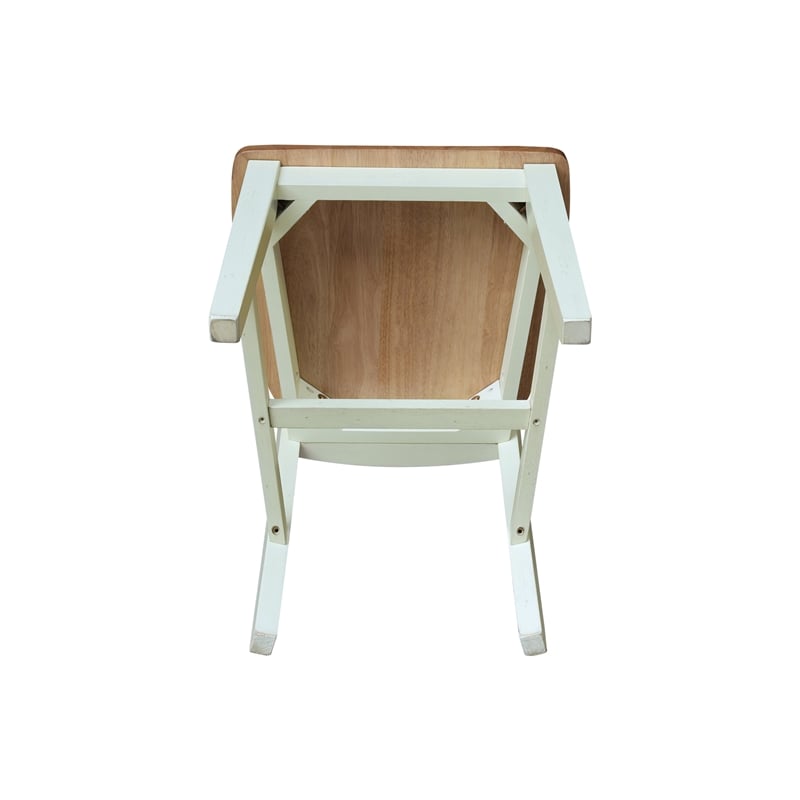 International Concepts Set of Two SplatBack Dining Chairs Hickory and Shell