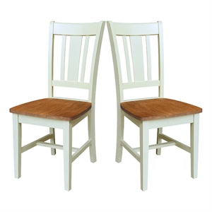 International Concepts Set of Two SplatBack Dining Chairs Hickory and Shell