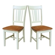 International Concepts Set of Two SplatBack Dining Chairs Hickory and Shell