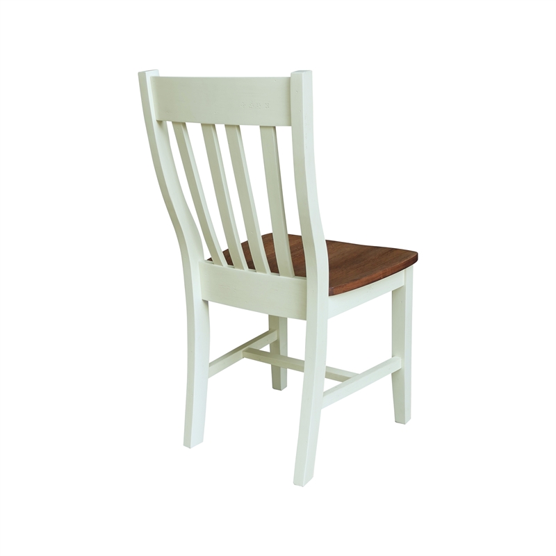 International Concepts Set of Two Cafe Dining Chairs Hickory and Shell