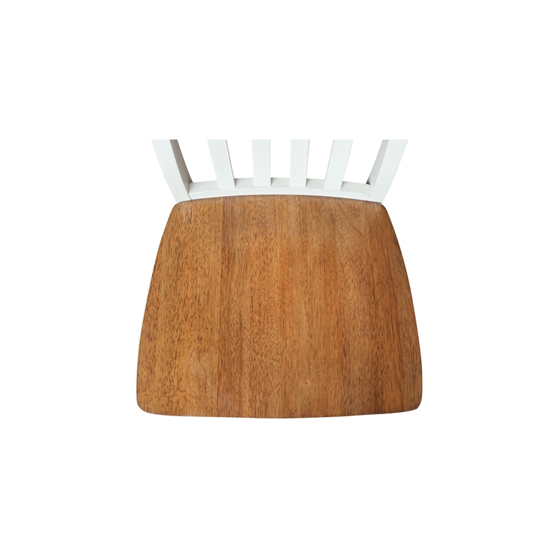 International Concepts Set of Two Cafe Dining Chairs Hickory and Shell