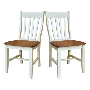 International Concepts Set of Two Cafe Dining Chairs Hickory and Shell