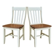 International Concepts Set of Two Cafe Dining Chairs Hickory and Shell