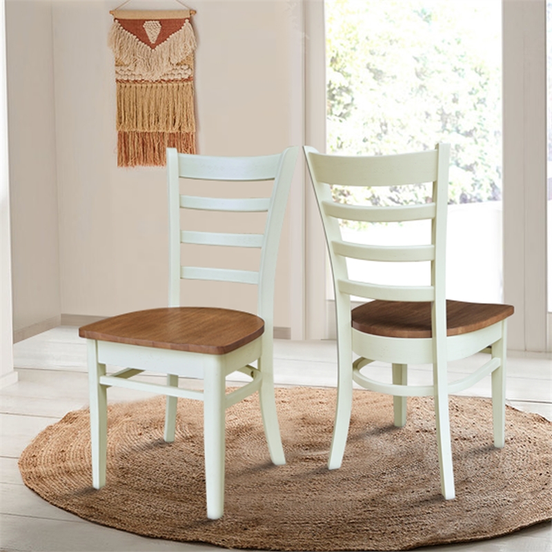 International Concepts Set of Two Emily Side Chairs Hickory and Shell