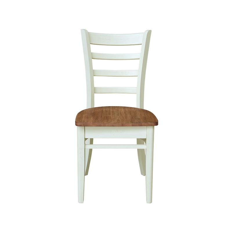 International Concepts Set of Two Emily Side Chairs Hickory and Shell