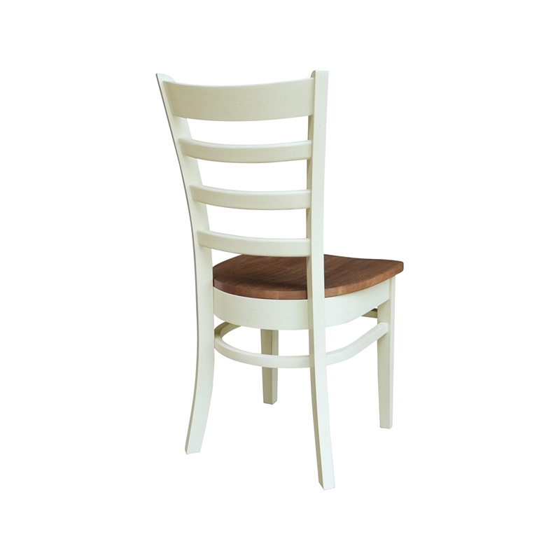 International Concepts Set of Two Emily Side Chairs Hickory and Shell