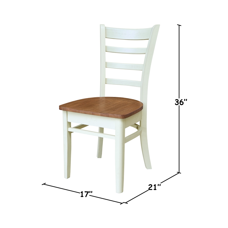 International Concepts Set of Two Emily Side Chairs Hickory and Shell
