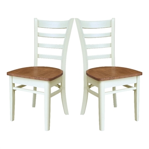 International Concepts Set of Two Emily Side Chairs Hickory and Shell