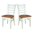 International Concepts Set of Two Emily Side Chairs Hickory and Shell