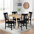 International Concepts 30x48 Solid Wood Dining Table with 4 Chairs in Natural