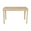 International Concepts 30x48 Solid Wood Dining Table with 4 Chairs in Natural