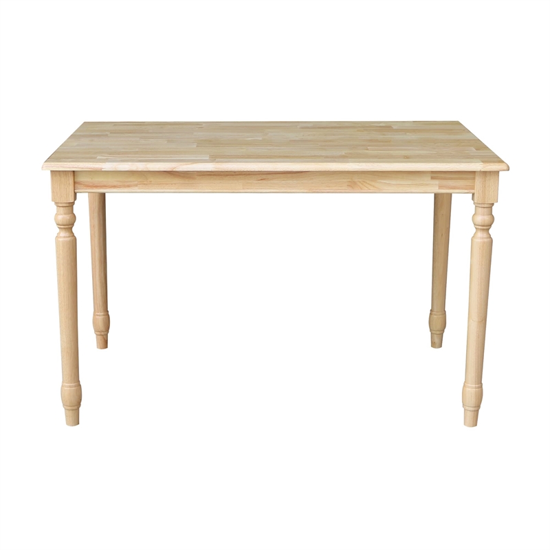 International Concepts 30x48 Solid Wood Dining Table with 4 Chairs in Natural