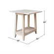 International Concepts Solid Wood Square Drop Leaf Side Table Unfinished