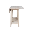 International Concepts Solid Wood Square Drop Leaf Side Table Unfinished