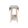 International Concepts Solid Wood Square Drop Leaf Side Table Unfinished