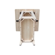 International Concepts Solid Wood Square Drop Leaf Side Table Unfinished