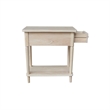 International Concepts Solid Wood Narrow Side Table Unfinished