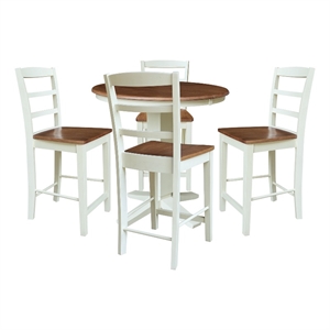 36&quot Round Extension Table with 4 Counter Height Stools - Multi-Color