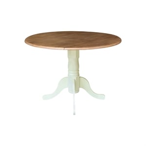 42&quot Round Dual Drop Leaf Pedestal Dining Table   Multi Color