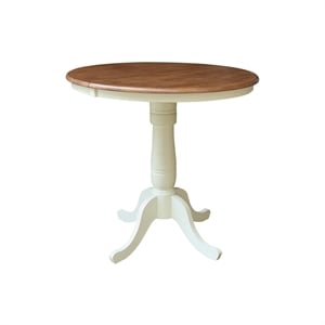 36&quot Round Pedestal Table with 12&quot Leaf Dining or Counter Height - Multi-Color