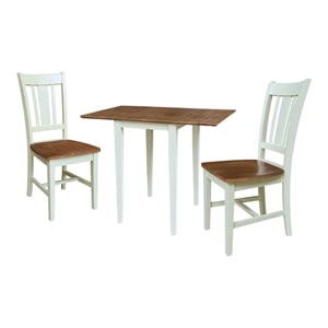Small Dual Drop Leaf Table With 2 Chairs   3 Piece Dining Set   Multi Color