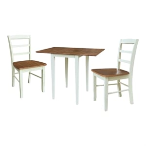 Small Dual Drop Leaf Dining Table with 2 Madrid LadderBack Chairs   Multi Color