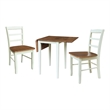 Small Dual Drop Leaf Dining Table with 2 Madrid LadderBack Chairs   Multi Color