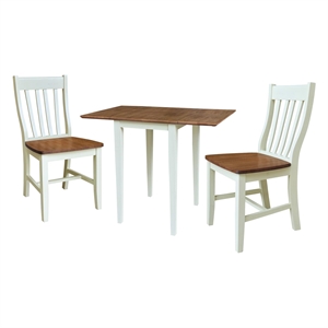 Small Dual Drop Leaf Table with Two Chairs - 3 Piece Set - Multi-Color