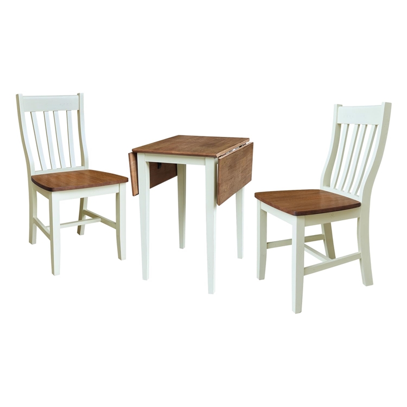 Small Dual Drop Leaf Table with Two Chairs - 3 Piece Set - Multi-Color