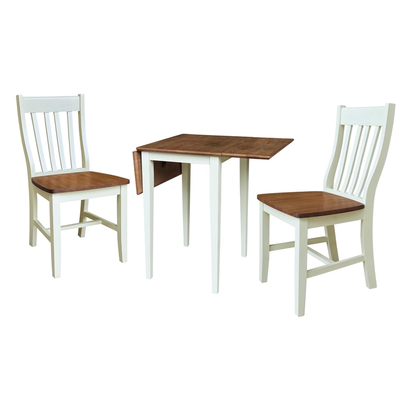 Small Dual Drop Leaf Table with Two Chairs - 3 Piece Set - Multi-Color