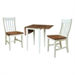 Small Dual Drop Leaf Table with Two Chairs - 3 Piece Set - Multi-Color