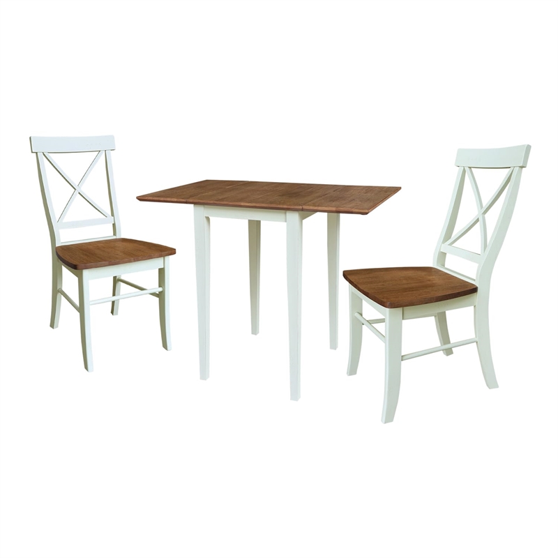 Small Dual Drop Leaf Table with Two Chairs - 3 Piece Set - Multi-Color