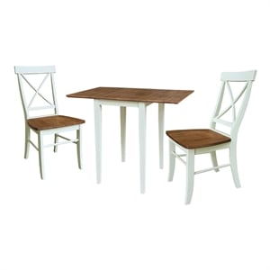 Small Dual Drop Leaf Table with Two Chairs - 3 Piece Set - Multi-Color