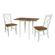 Small Dual Drop Leaf Table with Two Chairs - 3 Piece Set - Multi-Color