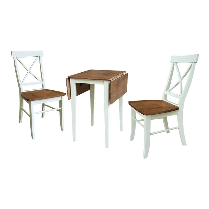 Small Dual Drop Leaf Table with Two Chairs - 3 Piece Set - Multi-Color