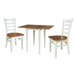 Small Dual Drop Leaf Table with Two Chairs - 3 Piece Set - Multi-Color